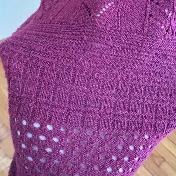 AEO American Eagle Outfitters 3/4 Sleeve, Burgundy, Knitted Dress Sz. L - Picture 8 of 14